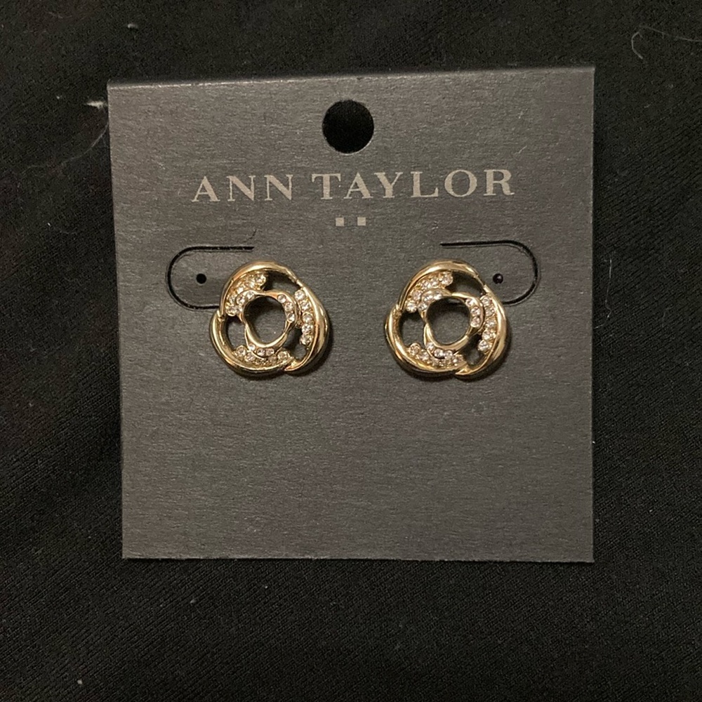 New Ann Taylor Gold Earrings with Textured Design